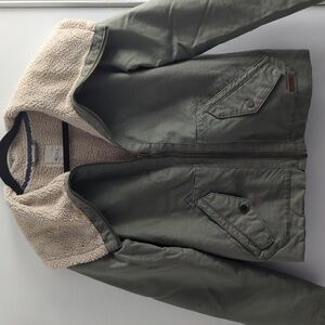 Roxy Pale Green Coat With Sherpa Lining Size Small